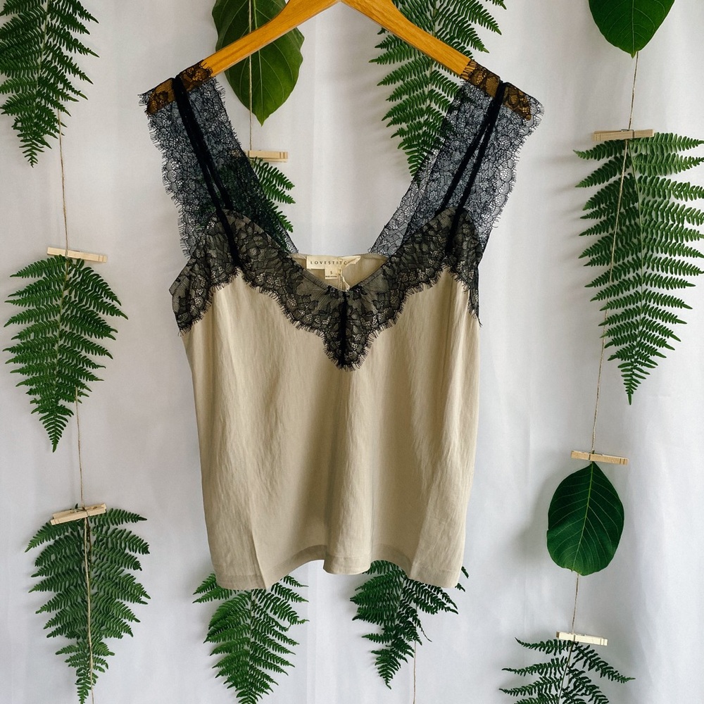 Lingerie Inspired Lace Strap Cami